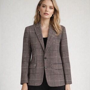 NWT J.Crew Boyfriend Blazer in houndstooth‎ Italian wool blend